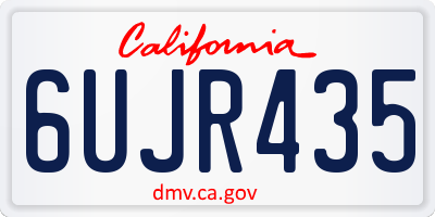 CA license plate 6UJR435