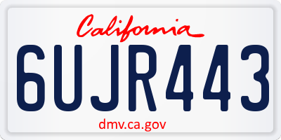 CA license plate 6UJR443