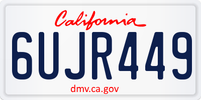 CA license plate 6UJR449