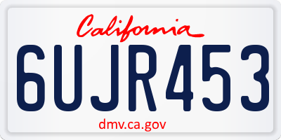 CA license plate 6UJR453
