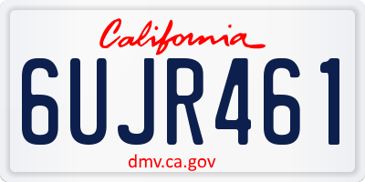 CA license plate 6UJR461