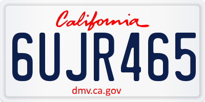 CA license plate 6UJR465