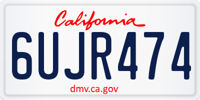 CA license plate 6UJR474