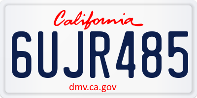 CA license plate 6UJR485