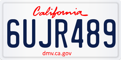 CA license plate 6UJR489