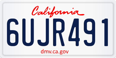 CA license plate 6UJR491