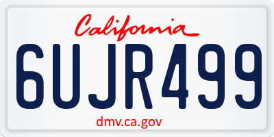 CA license plate 6UJR499