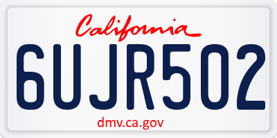 CA license plate 6UJR502
