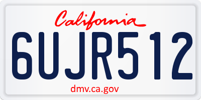 CA license plate 6UJR512
