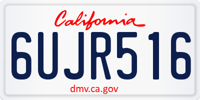 CA license plate 6UJR516