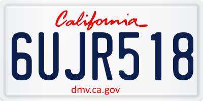 CA license plate 6UJR518