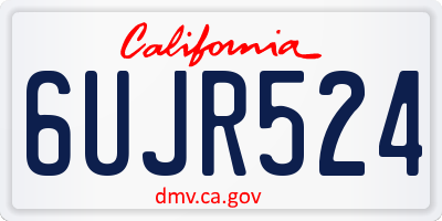 CA license plate 6UJR524