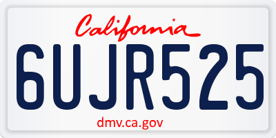 CA license plate 6UJR525