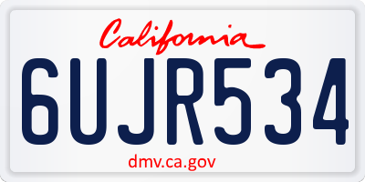 CA license plate 6UJR534