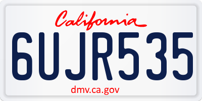 CA license plate 6UJR535