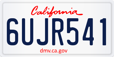 CA license plate 6UJR541