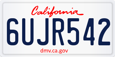 CA license plate 6UJR542