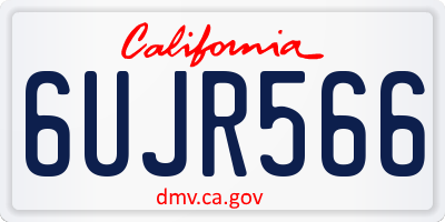 CA license plate 6UJR566