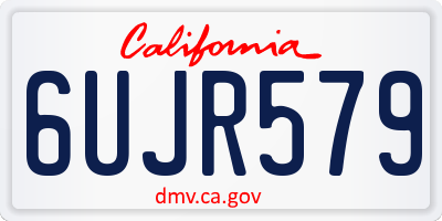CA license plate 6UJR579
