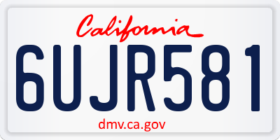 CA license plate 6UJR581