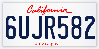 CA license plate 6UJR582
