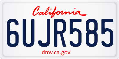 CA license plate 6UJR585