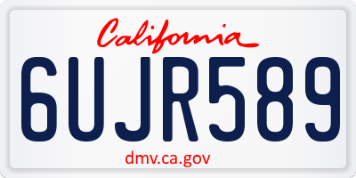 CA license plate 6UJR589