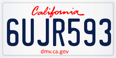 CA license plate 6UJR593