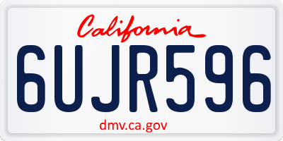 CA license plate 6UJR596