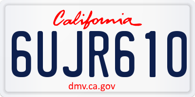 CA license plate 6UJR610