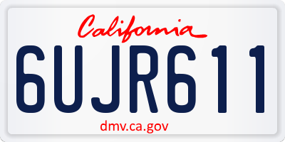 CA license plate 6UJR611