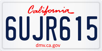 CA license plate 6UJR615