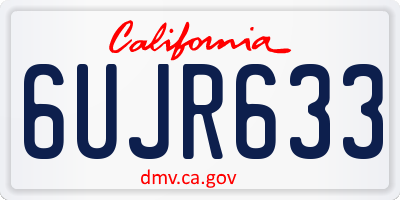 CA license plate 6UJR633