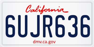 CA license plate 6UJR636