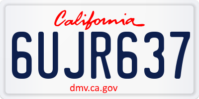 CA license plate 6UJR637