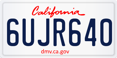 CA license plate 6UJR640