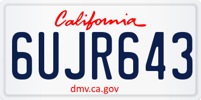 CA license plate 6UJR643