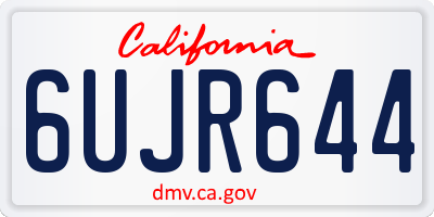 CA license plate 6UJR644
