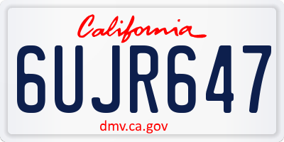 CA license plate 6UJR647
