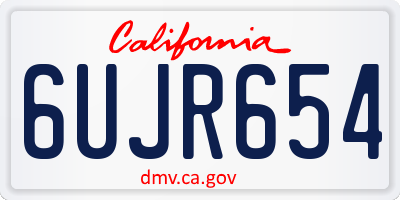 CA license plate 6UJR654