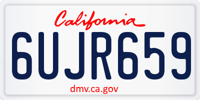 CA license plate 6UJR659