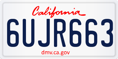 CA license plate 6UJR663