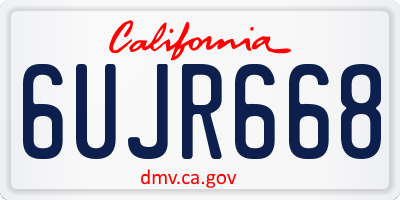 CA license plate 6UJR668