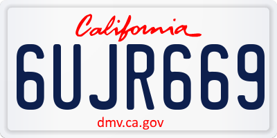 CA license plate 6UJR669