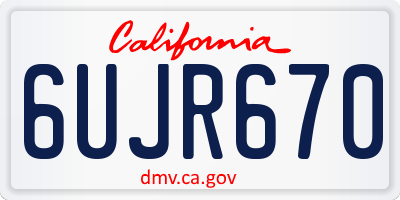 CA license plate 6UJR670
