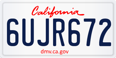 CA license plate 6UJR672