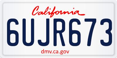 CA license plate 6UJR673