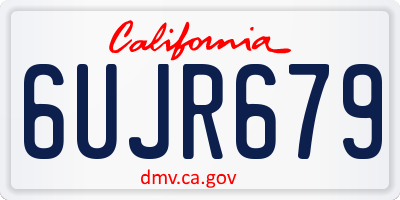 CA license plate 6UJR679
