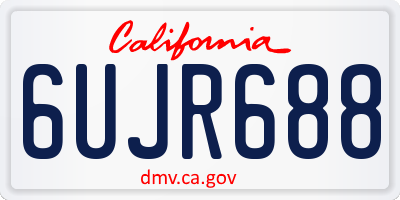 CA license plate 6UJR688