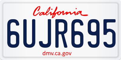 CA license plate 6UJR695